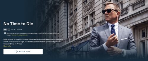 Image of James Bond on an OTT player navigation page