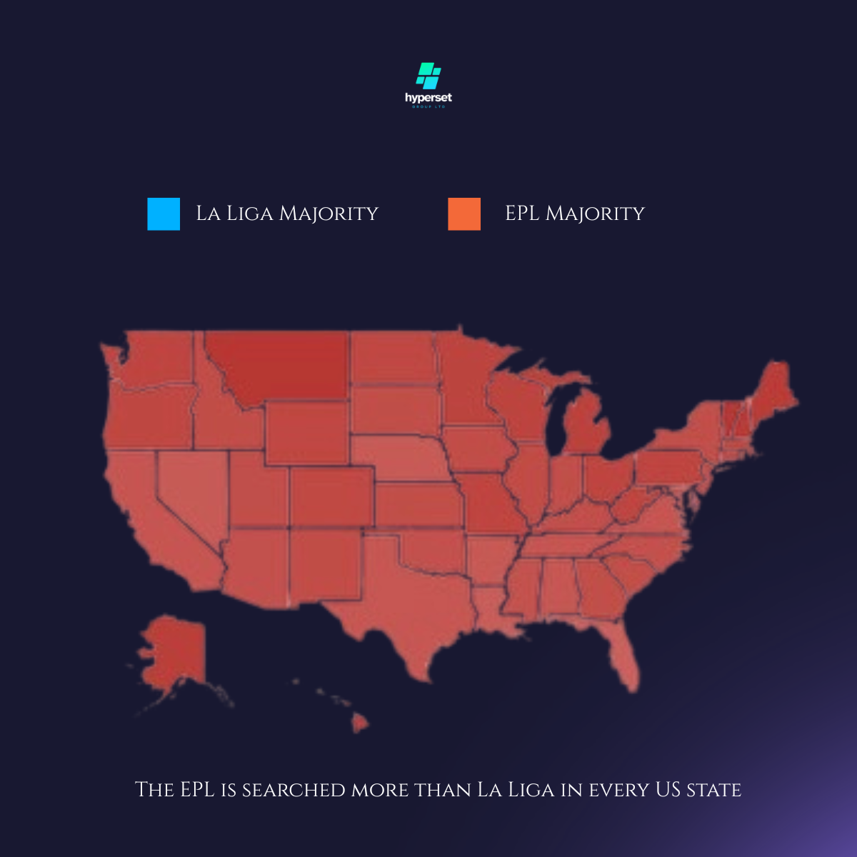 Map of America with every state in shades of red